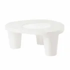 Mesa baixa Lâmina baixa Lita Mesa de polietileno e vidro fabricada na Itália Viadurini