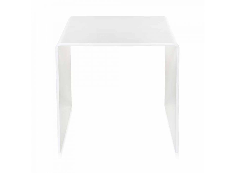 Mesa de centro branca contemporânea 50x50cm Terry Big, fabricada na Itália Viadurini