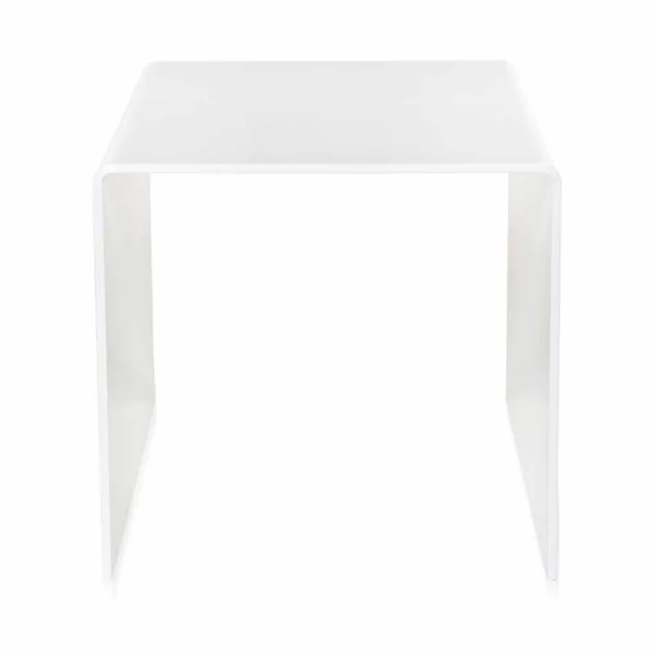 Mesa de centro branca contemporânea 50x50cm Terry Big, fabricada na Itália Viadurini