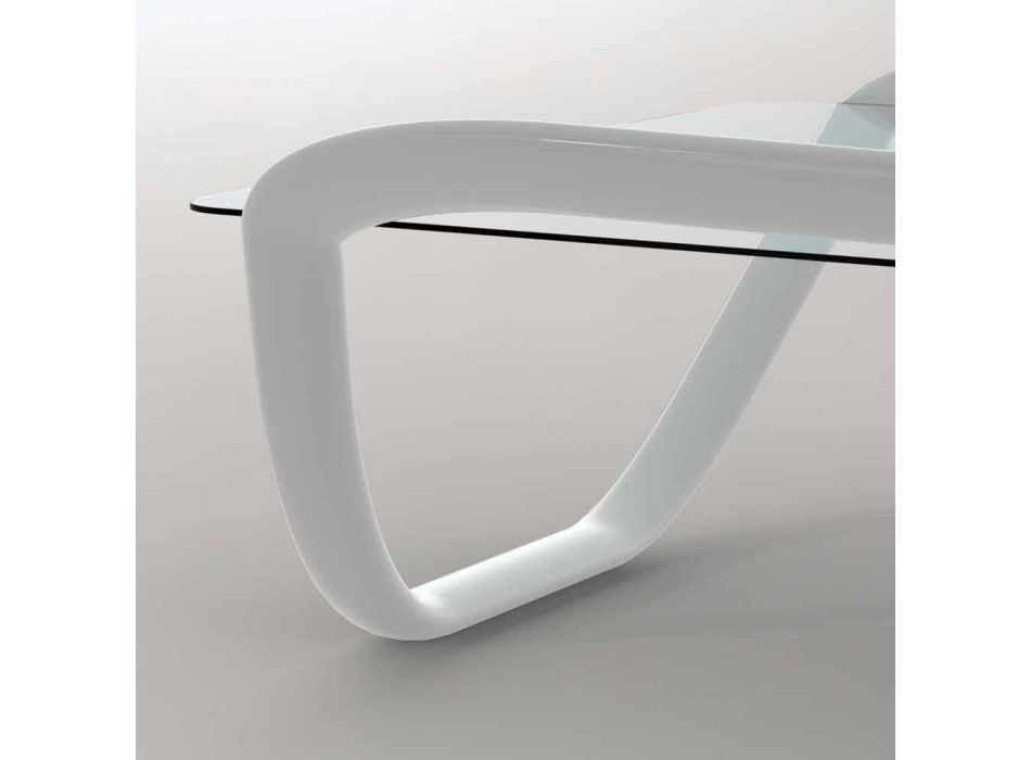 Design moderno de mesa branca em vidro e Adamantx® Continuum Viadurini