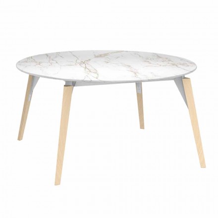 Tampo de mesa de centro redondo Marble Effect, 3 cores e 2 tamanhos - Faz Wood by Vondom Viadurini