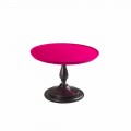 Mesa de cocktail design moderno Nik com tampo lacado rosa Ø 70 cm