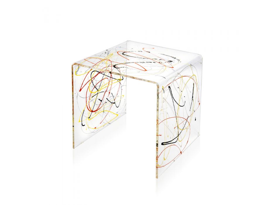 Mesa de cabeceira em Plexiglass Transparente e Colorido 2 Tamanhos - Pelere Viadurini