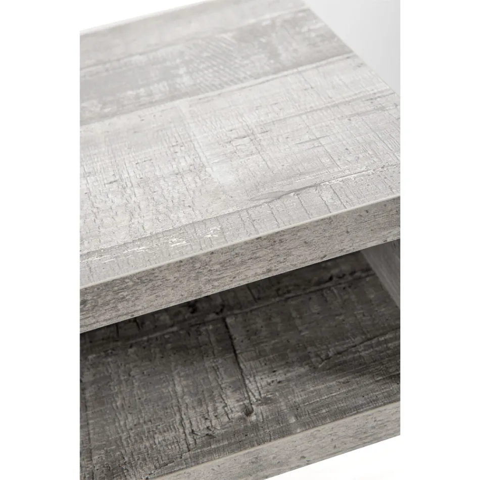 Mesa de cabeceira reciclável em plexiglass transparente e madeira - Pascoli Viadurini