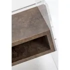 Mesa de cabeceira reciclável em plexiglass transparente e madeira - Pascoli Viadurini