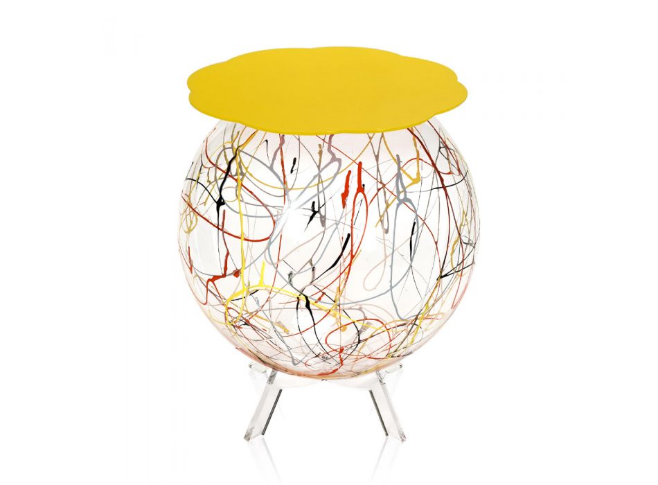 Mesa de cabeceira versátil em acrílico colorido reciclável - Paolone Viadurini