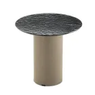 Mesa de centro com base metálica e tampo de espelho ou vidro de Ø45 cm - Flaminia Viadurini