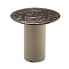 Mesa de centro com base metálica e tampo de espelho ou vidro de Ø45 cm - Flaminia Viadurini