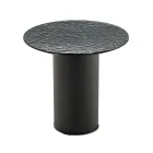 Mesa de centro com base metálica e tampo de espelho ou vidro de Ø45 cm - Flaminia Viadurini