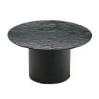 Mesa de centro com base metálica e tampo de espelho ou vidro de Ø60 cm - Flaminia Viadurini