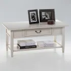 Mesa de centro com gaveta e prateleira em madeira patinada Made in Italy - Tuoni Viadurini