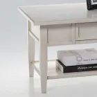 Mesa de centro com gaveta e prateleira em madeira patinada Made in Italy - Tuoni Viadurini