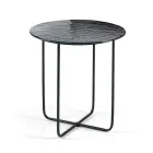 Mesa de centro com espelho e tampo de cerâmica com efeito mármore, fabricada na Itália - Giusta Viadurini