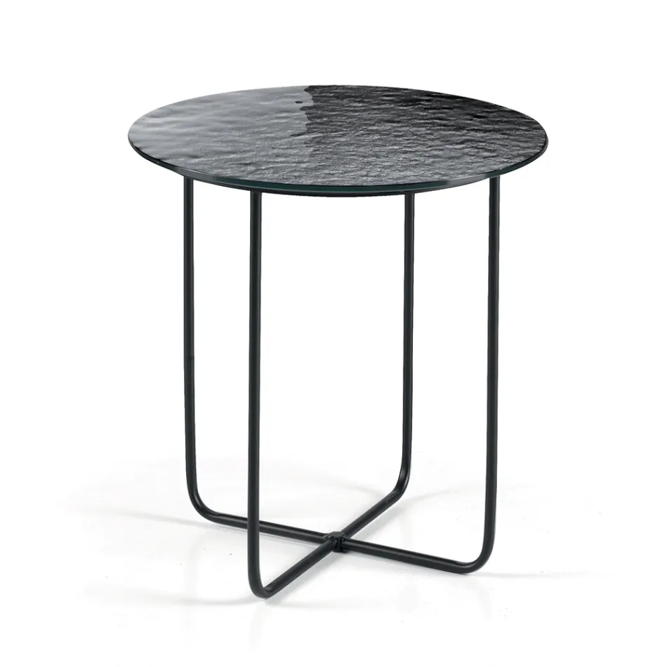 Mesa de centro com espelho e tampo de cerâmica com efeito mármore, fabricada na Itália - Giusta Viadurini