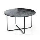 Mesa de centro com espelho e tampo de cerâmica com efeito mármore, fabricada na Itália - Giusta Viadurini