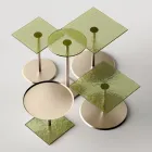 Mesa de centro com vidro quadrado ou tampo de metal fabricado na Itália - Anakin Viadurini