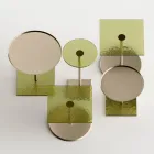 Mesa de centro com vidro redondo ou tampo de metal fabricado na Itália - Anakin Viadurini