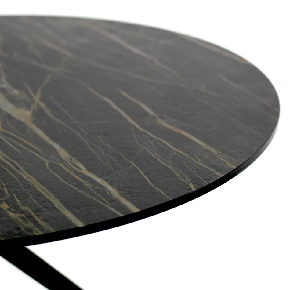 Mesa de centro com tampo redondo em grés made in Italy - Siste Viadurini