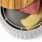 Mesa Container de Jardim em Teca e Tecelagem de Cordas - Arjuna Viadurini