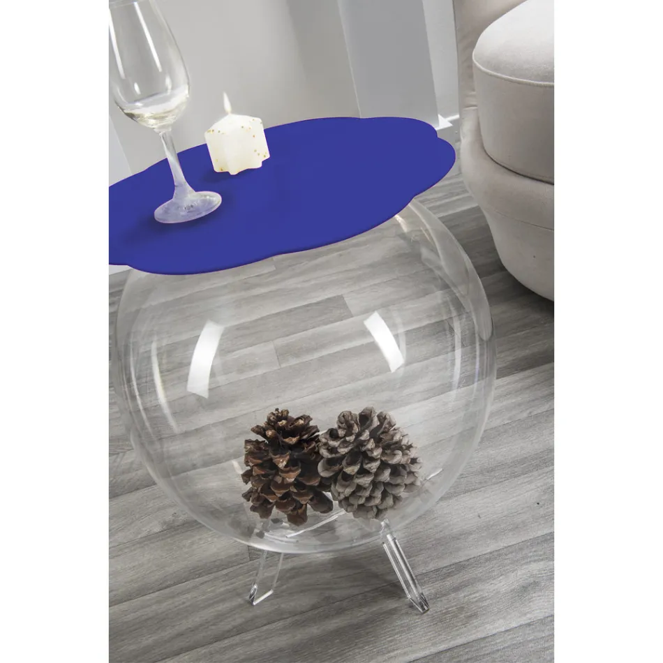 Mesa de centro/recipiente redondo azul Biffy, design moderno feito na Itália Viadurini