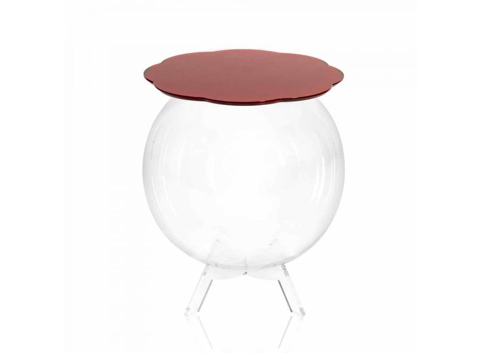 Biffy mesa de centro redonda vermelha / container, design moderno made in Italy Viadurini
