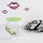 Biffy mesa de centro redonda verde / container, design moderno made in Italy Viadurini