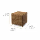 Mesa lateral alta para jardim em vime sintético tecido - Yves Viadurini