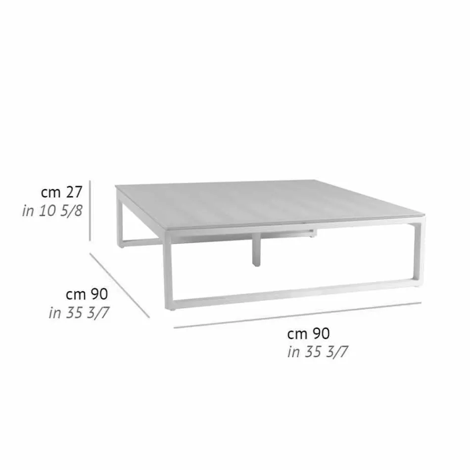 Mesa lateral externa quadrada com design 2 Dimensões 3 acabamentos - Julie Viadurini