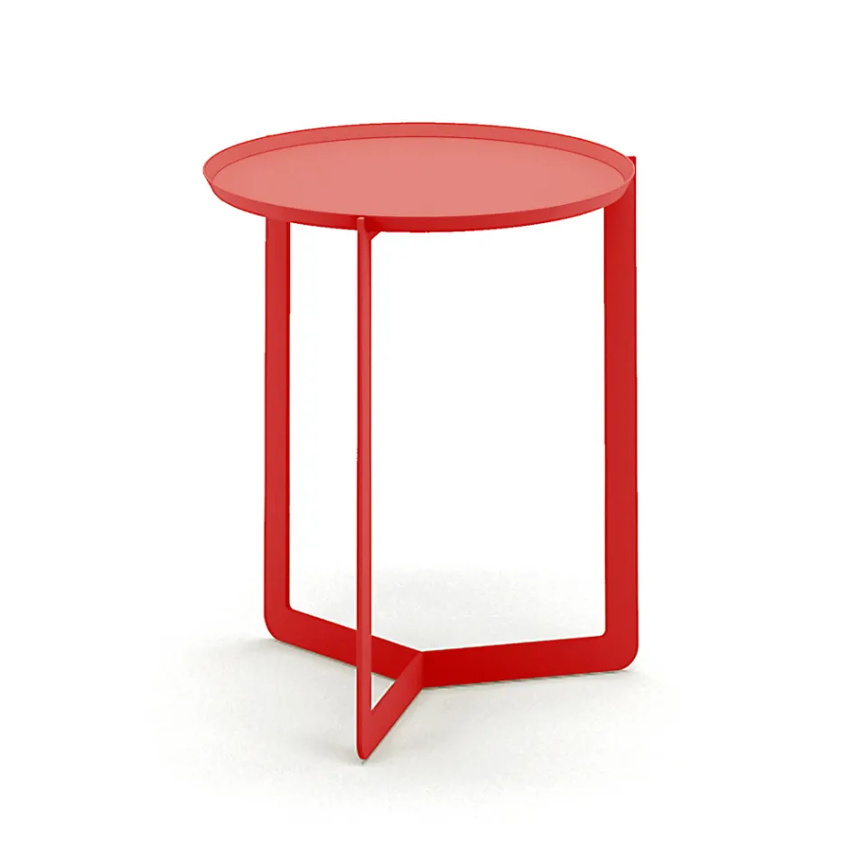 Mesa de centro redonda externa de metal feita na Itália - Stephane Viadurini