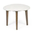 Mesa de Centro para Sala em Mármore e Pernas de Madeira Manga - Desiderio Viadurini