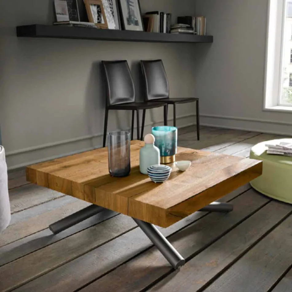 Mesa de centro transformable design em madeira made in Italy - Vincenzo Viadurini