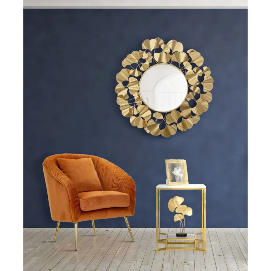 Mesa de centro Golden Square em Ferro, Resina Branca e Vidro - Tóquio Viadurini