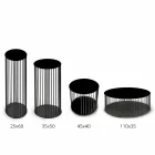 Mesa de Centro em Cristal Forjado e Metal Fabricado na Itália - Montebianco Viadurini