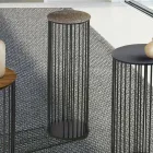 Mesa de Centro em Cristal Forjado e Metal Fabricado na Itália - Montebianco Viadurini