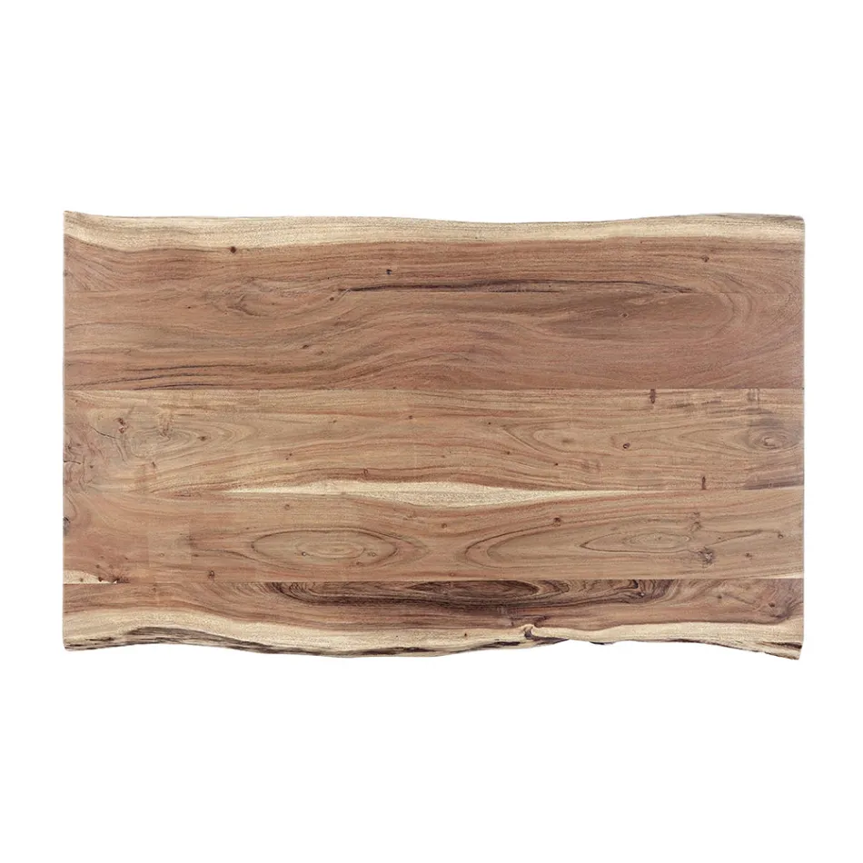 Mesa de Centro em Madeira Feito à Mão e Aço Homemotion - Tancredi Viadurini