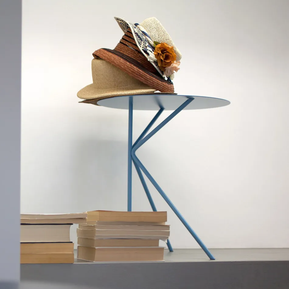 Mesa de centro redonda de metal, design em várias cores e 2 tamanhos - Olesya Viadurini