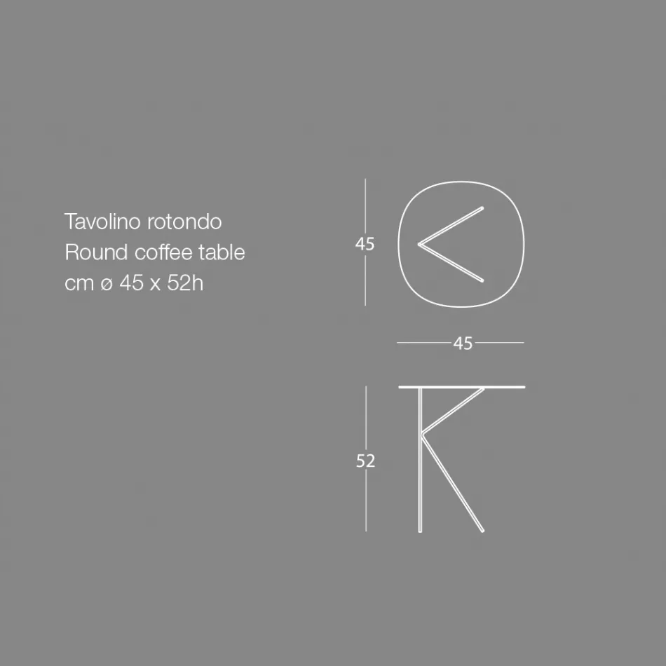 Mesa de centro redonda de metal, design em várias cores e 2 tamanhos - Olesya Viadurini