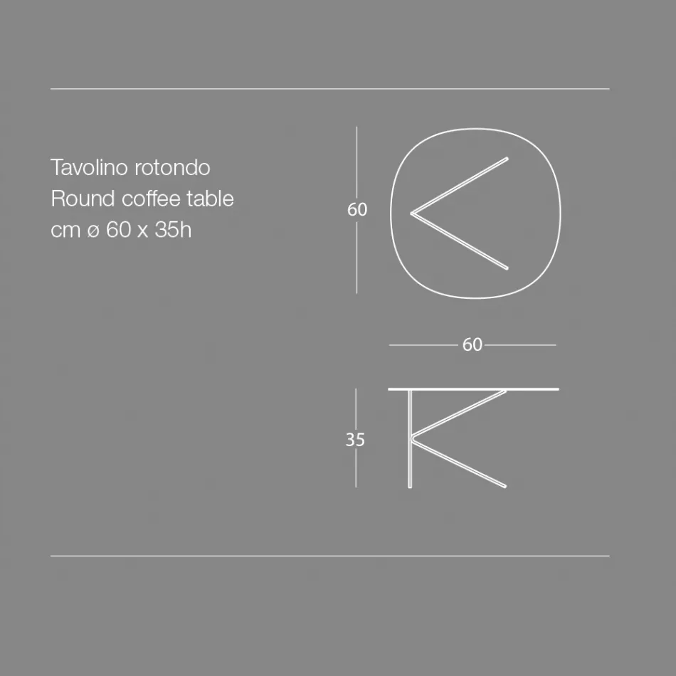 Mesa de centro redonda de metal, design em várias cores e 2 tamanhos - Olesya Viadurini