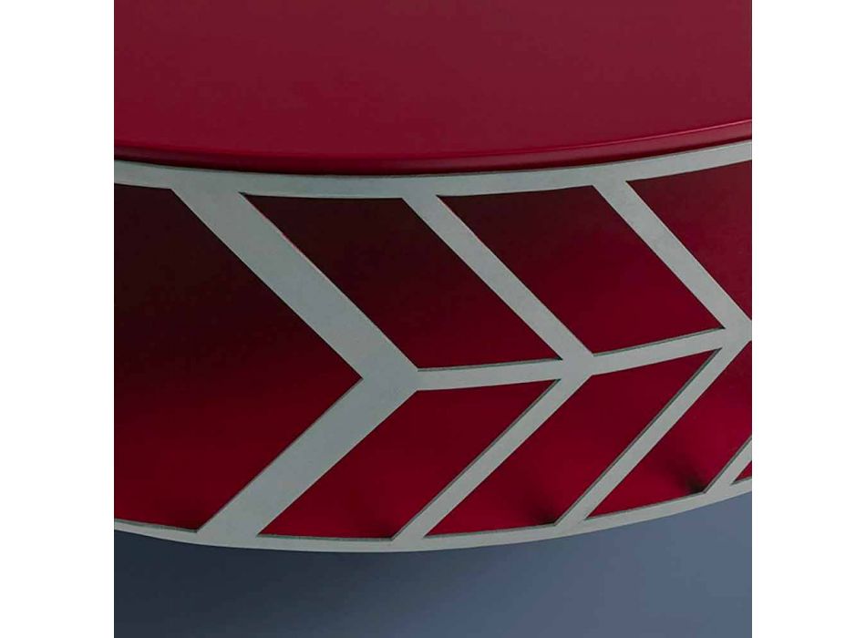 Mesa de centro moderna de design baixo azul ou cor de vinho com anel - Lok Viadurini