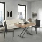 Mesa de centro transformável moderna em madeira e metal made in Italy - Fabio Viadurini