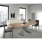 Mesa de centro transformável moderna em madeira e metal made in Italy - Fabio Viadurini