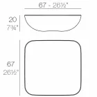 Mesa de centro exterior Pillow Vondom, design moderno, 67x67 cm Viadurini