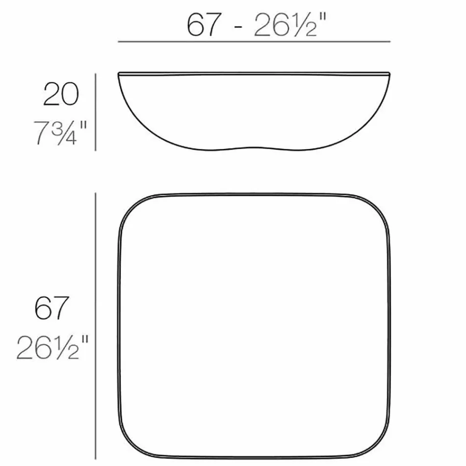 Mesa de centro exterior Pillow Vondom, design moderno, 67x67 cm Viadurini