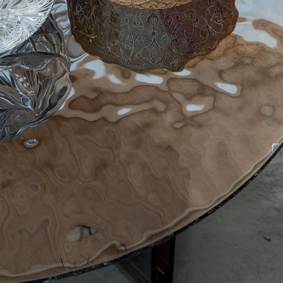 Mesa de centro redonda de vidro para sala Design 3 tamanhos - Imolao Viadurini