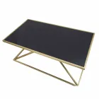 Mesa de centro retangular de design moderno em ferro e vidro - Maggie Viadurini