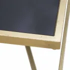 Mesa de centro retangular de design moderno em ferro e vidro - Maggie Viadurini