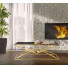 Mesa de centro retangular de design moderno em ferro e vidro - Maggie Viadurini