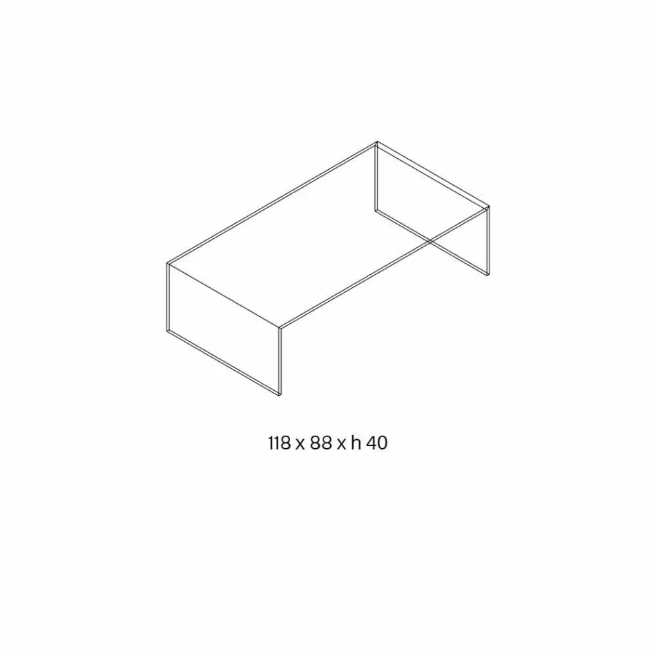 Mesa de centro retangular em vidro extraleve fabricada em Itália - Nodino Viadurini