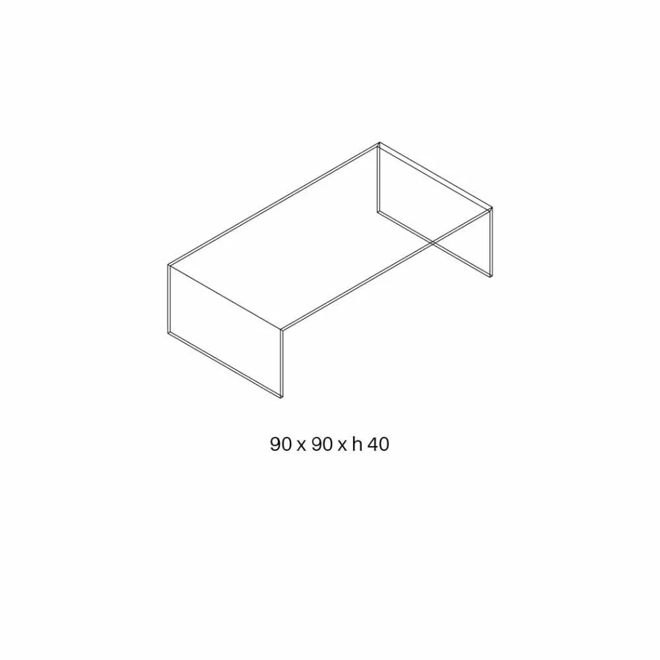 Mesa de centro retangular em vidro extraleve fabricada em Itália - Nodino Viadurini