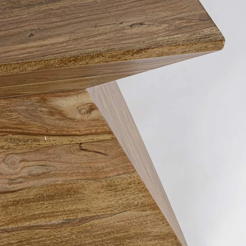 Mesa de centro piramidal de Sheesham Wood Homemotion - Torrice Viadurini